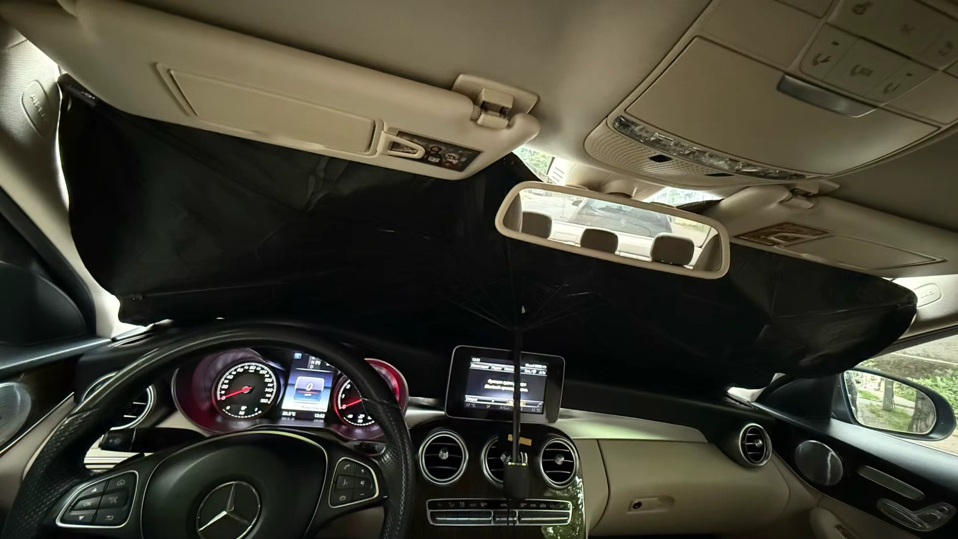 Parasol para coche tipo paraguas